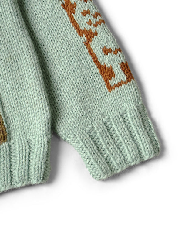 Kapital Hand Knit Peckish Totem Pole Zip Cardigan