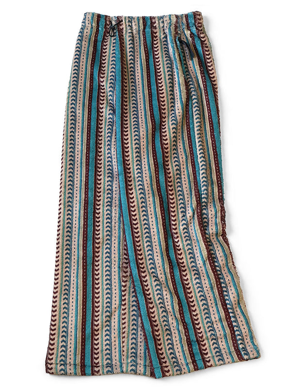 Kapital Columbia-stripe fleece easy straight pants