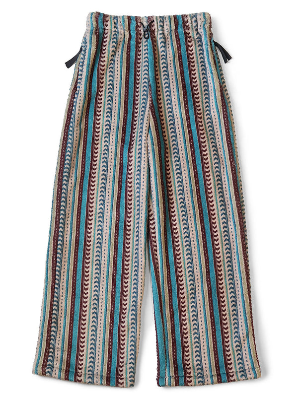 Kapital Columbia-stripe fleece easy straight pants