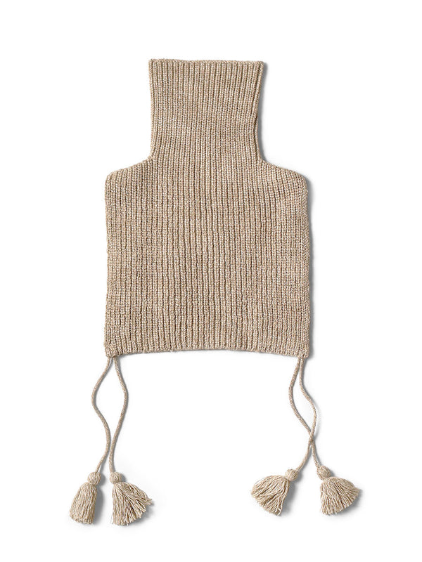 Kapital 7G Wool Rib Knit High Neck Bib Poncho
