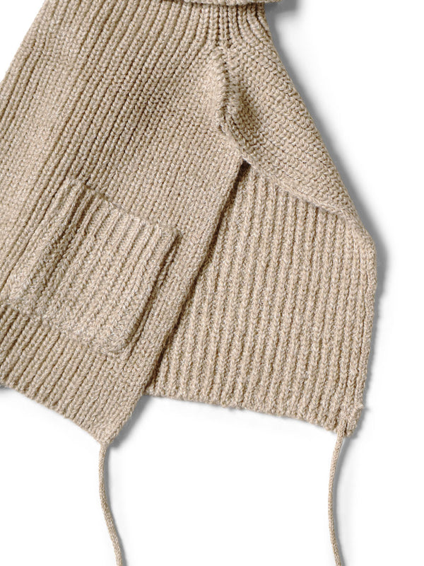 Kapital 7G Wool Rib Knit High Neck Bib Poncho