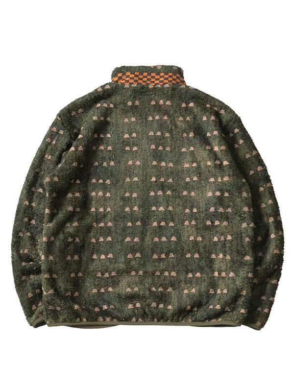 Kapital Iris Print Fleece Zip sweater