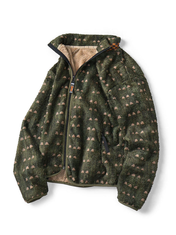 Kapital Iris Print Fleece Zip sweater