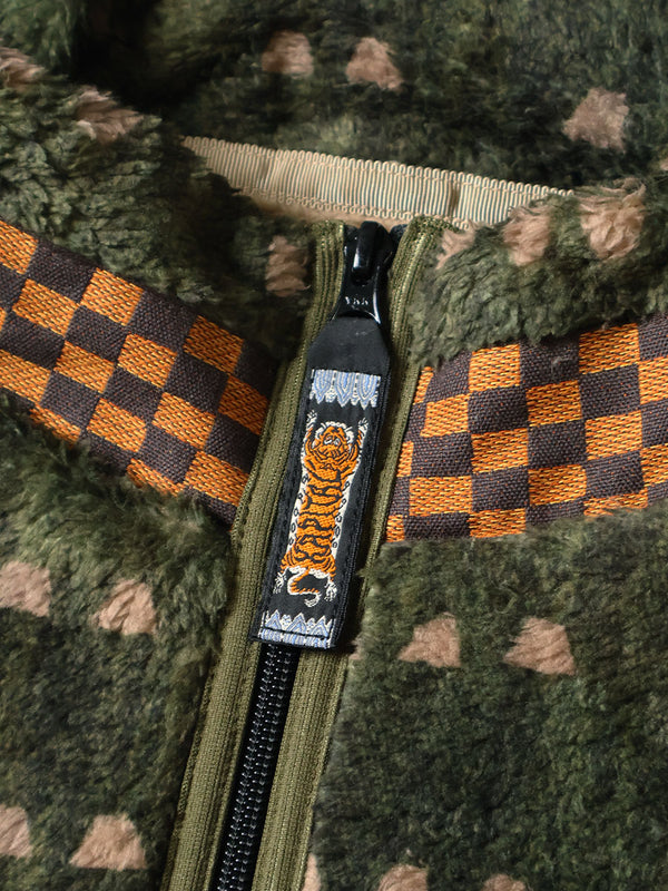 Kapital Iris Print Fleece Zip sweater