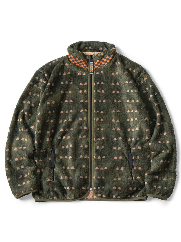 Kapital Iris Print Fleece Zip sweater