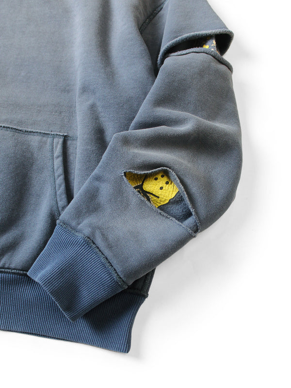 Kapital Reversible Fleece Elbow Rip Hooded Sweatshirt (PECKISH RAINBOW Ypt) sweater