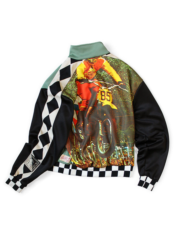 Kapital Smooth Jersey Cafe Racer Track Jacket (Motocross Photo pt)