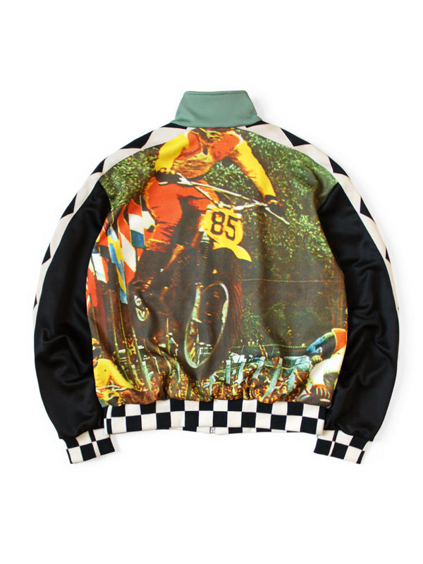 Kapital Smooth Jersey Cafe Racer Track Jacket (Motocross Photo pt)