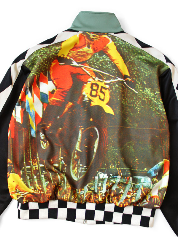 Kapital Smooth Jersey Cafe Racer Track Jacket (Motocross Photo pt)