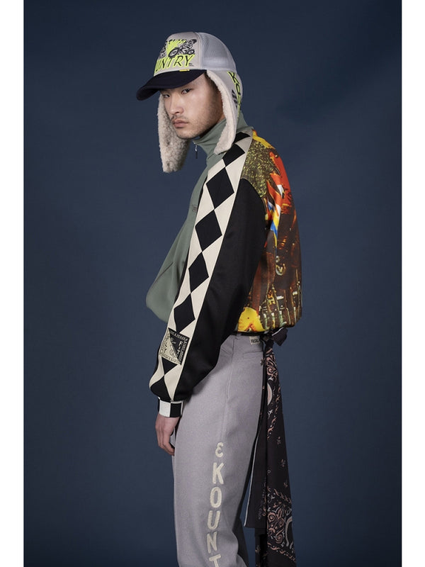 Kapital Smooth Jersey Cafe Racer Track Jacket (Motocross Photo pt)