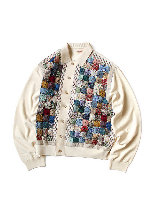 Kapital 14G Knit x Handcrafted Yo-Yo Quilt Jacket