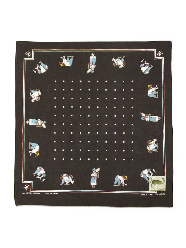 Kapital fastcolor selvedge bandana (rice planting) 20x20