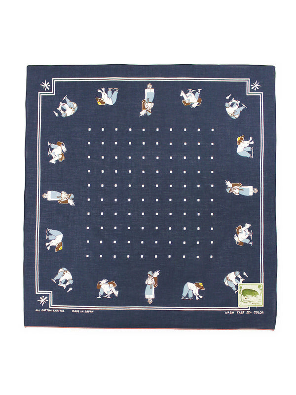 Kapital fastcolor selvedge bandana (rice planting) 20x20