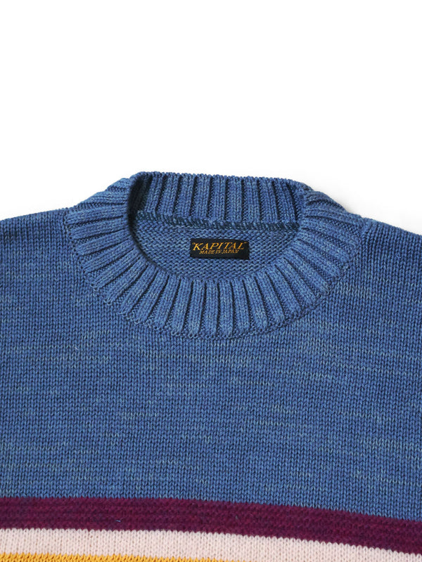 Kapital 5G Cotton Knit MOONBOW PECKISH RAINBOWY Crew Knit Sweater