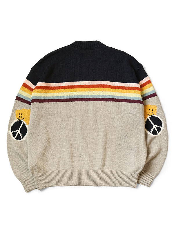Kapital 5G Cotton Knit RAINBOW PECKISH RAINBOWY Crew Knit Sweater