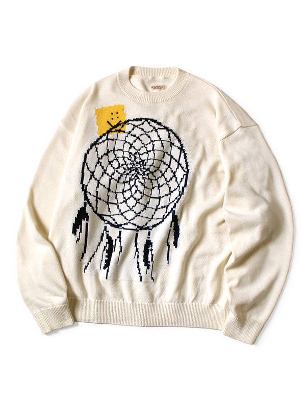 Kapital 7G Knit PECKISH Dreamcatcher Crew Neck Sweater