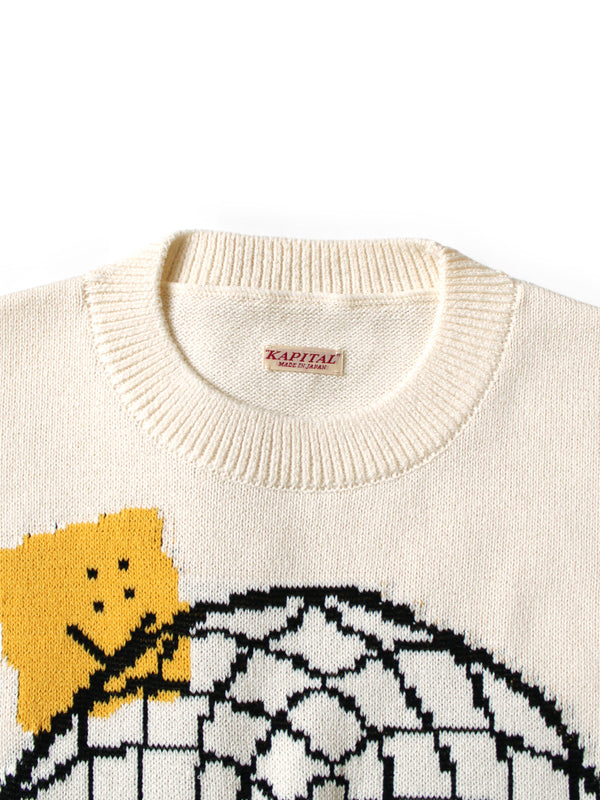 Kapital 7G Knit PECKISH Dreamcatcher Crew Neck Sweater