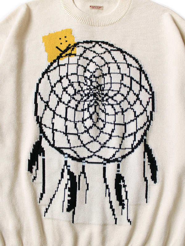 Kapital 7G Knit PECKISH Dreamcatcher Crew Neck Sweater