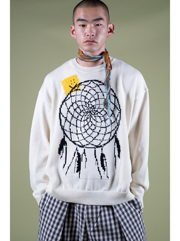 Kapital 7G Knit PECKISH Dreamcatcher Crew Neck Sweater