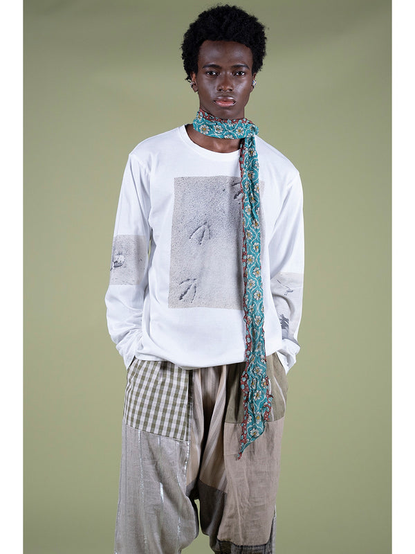 Kapital 20 Jersey Crew Neck Long Sleeve T-Shirt (GULL FOOTpt)
