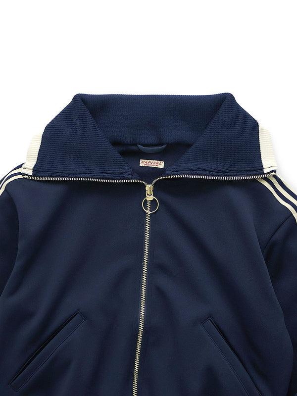 Kapital Smooth Jersey Cropped Track Jacket (Banner Stripe)