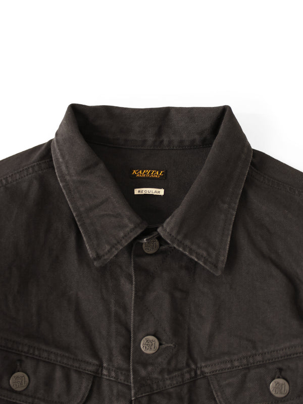 Kapital 14oz Black x Black Denim Westerner Regular Jacket