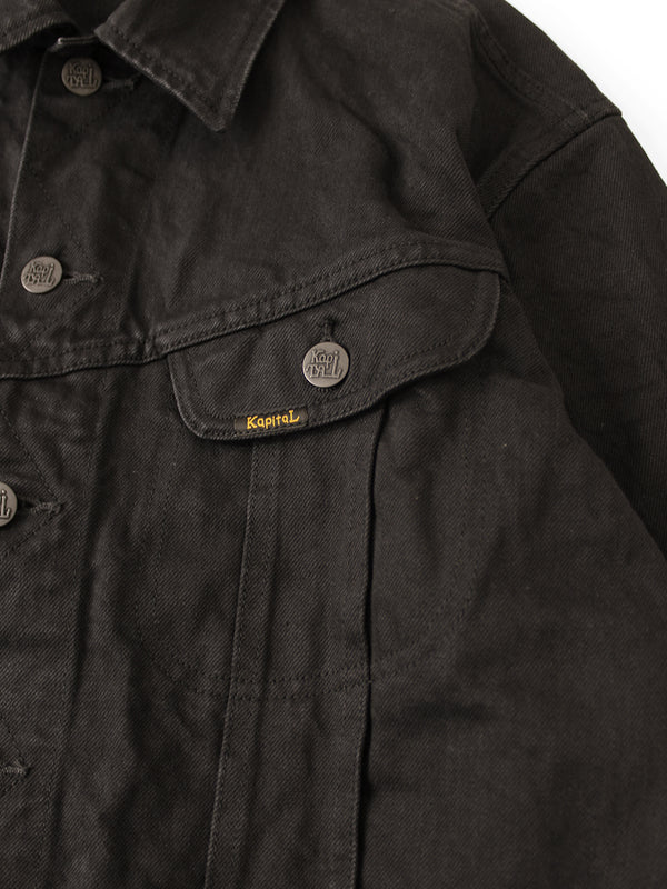 Kapital 14oz Black x Black Denim Westerner Regular Jacket