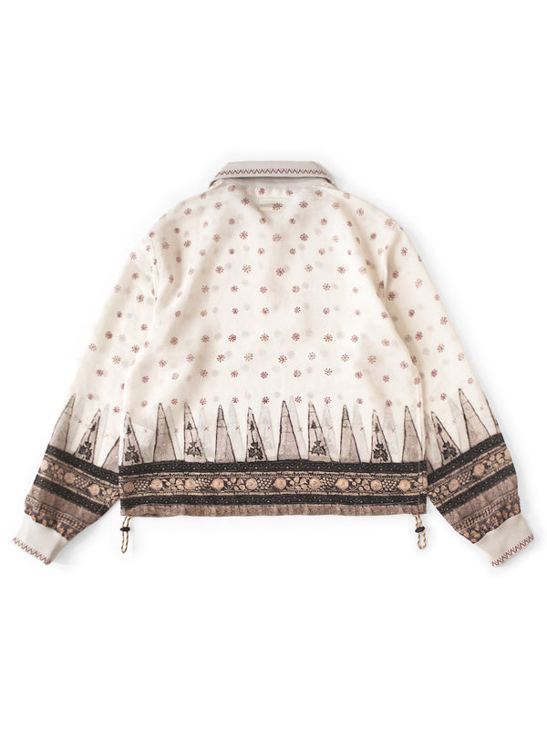 Kapital Sheer Sarasa Pattern Half-Zip Pullover Shirt