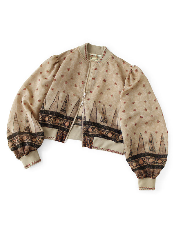 Kapital Sheer Sarasa Pattern Gathered Sleeve Blouson Jacket women