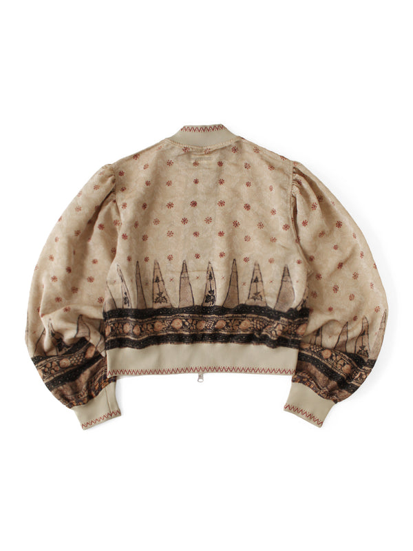 Kapital Sheer Sarasa Pattern Gathered Sleeve Blouson Jacket women