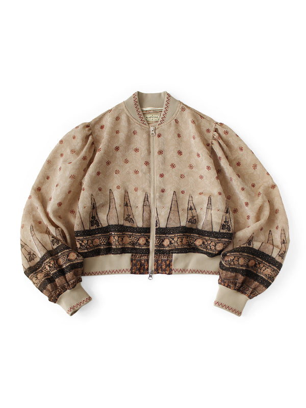 Kapital Sheer Sarasa Pattern Gathered Sleeve Blouson Jacket women