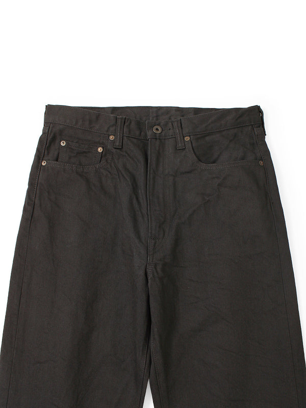 Kapital 14oz Black x Black Denim 5-Pocket Monkey TH (Zip Closure) Pants