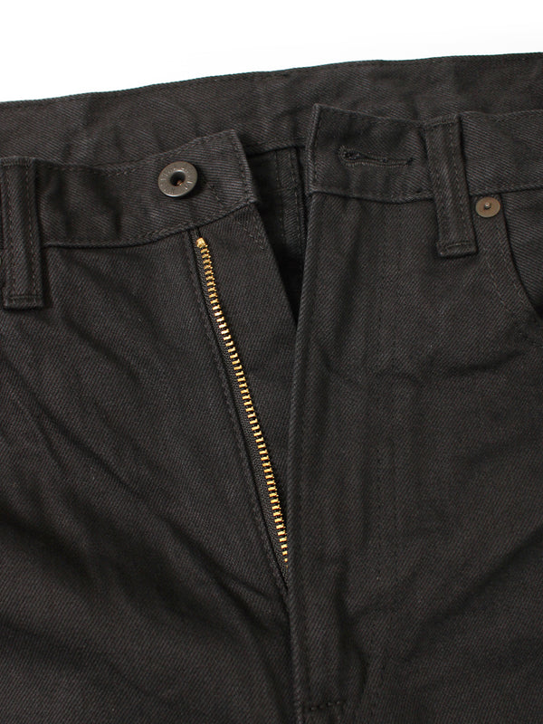 Kapital 14oz Black x Black Denim 5-Pocket Monkey TH (Zip Closure) Pants