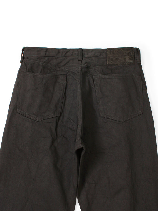 Kapital 14oz Black x Black Denim 5-Pocket Monkey TH (Zip Closure) Pants