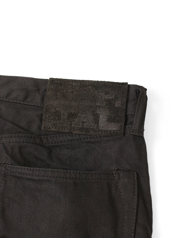 Kapital 14oz Black x Black Denim 5-Pocket Monkey TH (Zip Closure) Pants