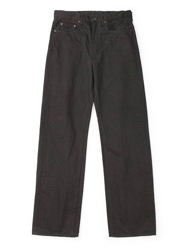 Kapital 14oz Black x Black Denim 5-Pocket Monkey TH (Zip Closure) Pants