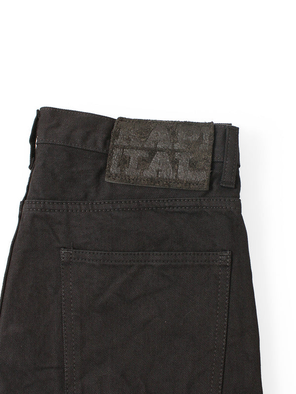 Kapital 14oz Black x Black Denim 5-Pocket OKABELLBO L Pants