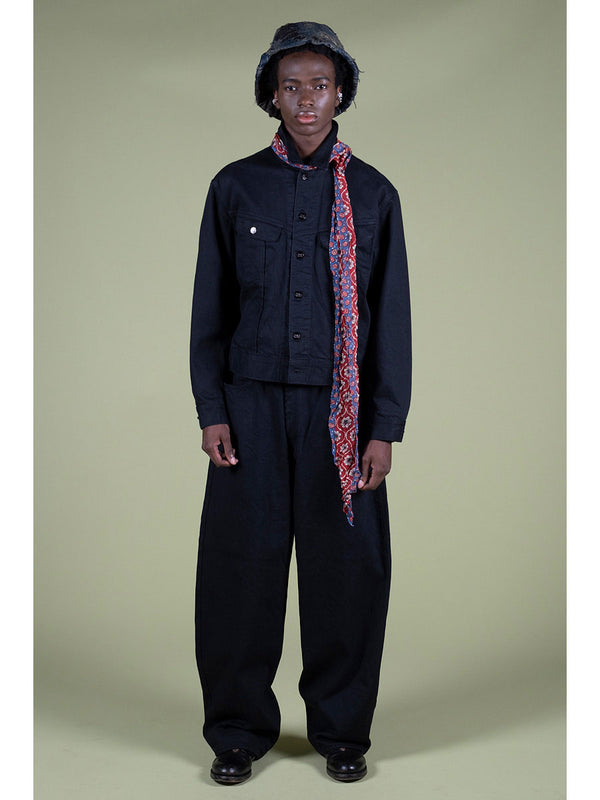 Kapital 14oz Black x Black Denim Club Baggy 5-Pocket Pants