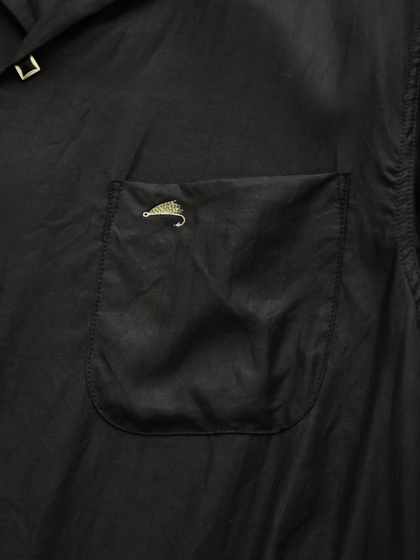 Kapital Cupro Cotton Twill Open Collar Shirt Drizzler Jacket
