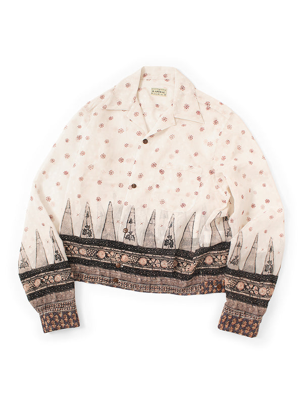 Kapital Sheer Sarasa Pattern Open Collar Shirt Drizzler