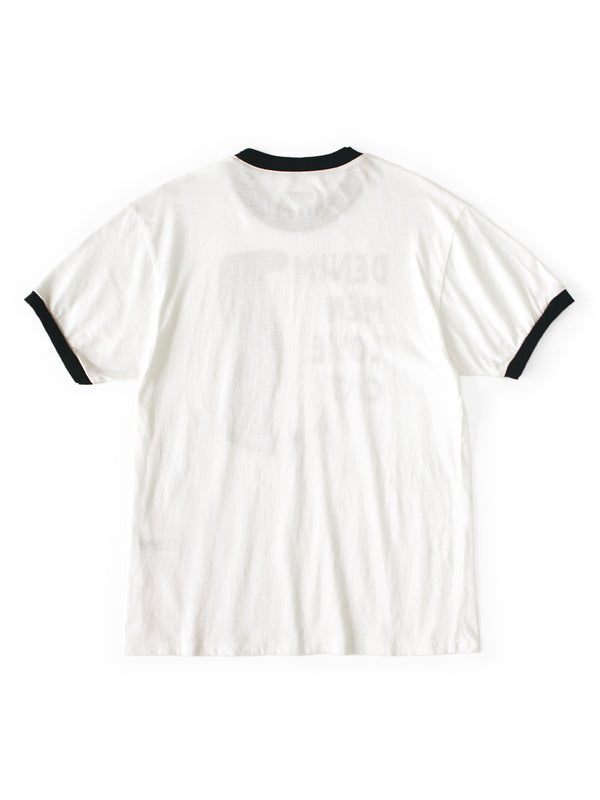 Kapital 20/- Jersey Ringer T-shirt (DENIM MEN LOVE CATS scratch print) Tee
