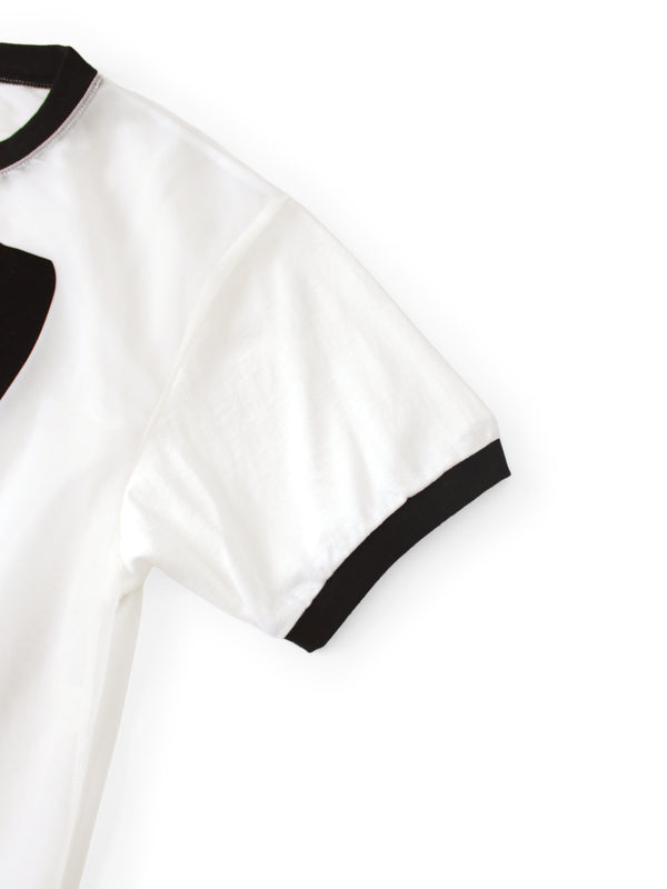 Kapital Sheer Jersey x 20/- Jersey Ringer T-shirt (DENIM MEN LOVE CATS Scratch Print)