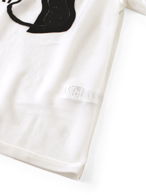 Kapital Sheer Jersey x 20/- Jersey Ringer T-shirt (DENIM MEN LOVE CATS Scratch Print)