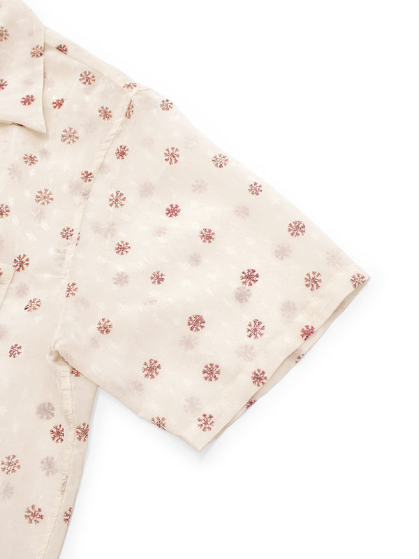 Kapital Sheer Sarasa Pattern Short-Sleeved Open-Collar Shirt