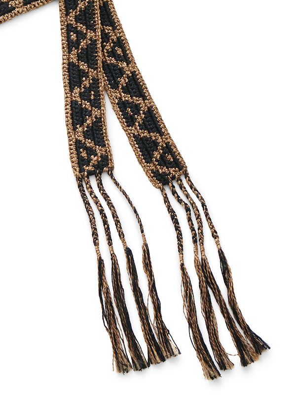 Kapital Macrame Maxi Belt (Chippewa Basket Mountain Pattern)