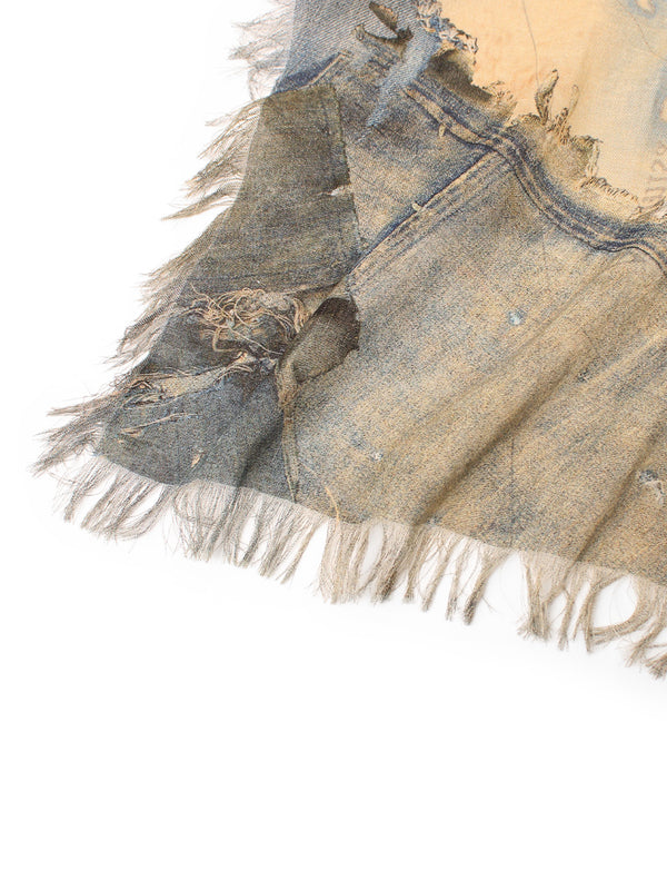 Kapital Rayon Fringe Stole (KAYO HUESO Denim Map) Scarves