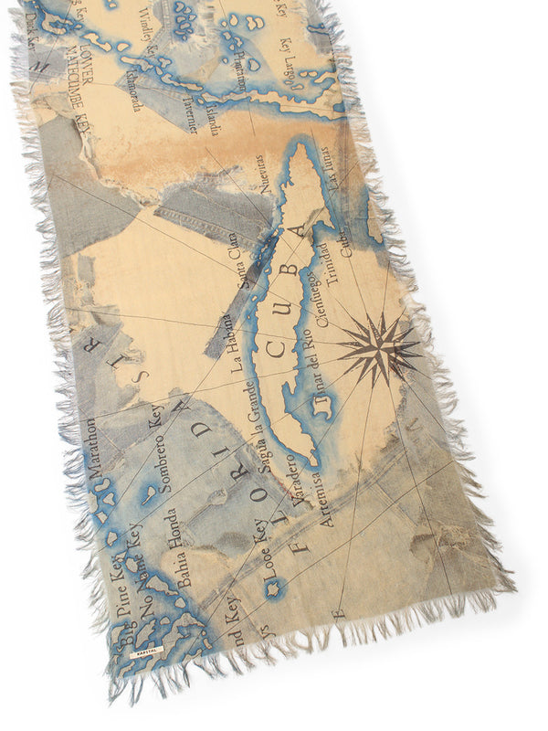 Kapital Rayon Fringe Stole (KAYO HUESO Denim Map) Scarves
