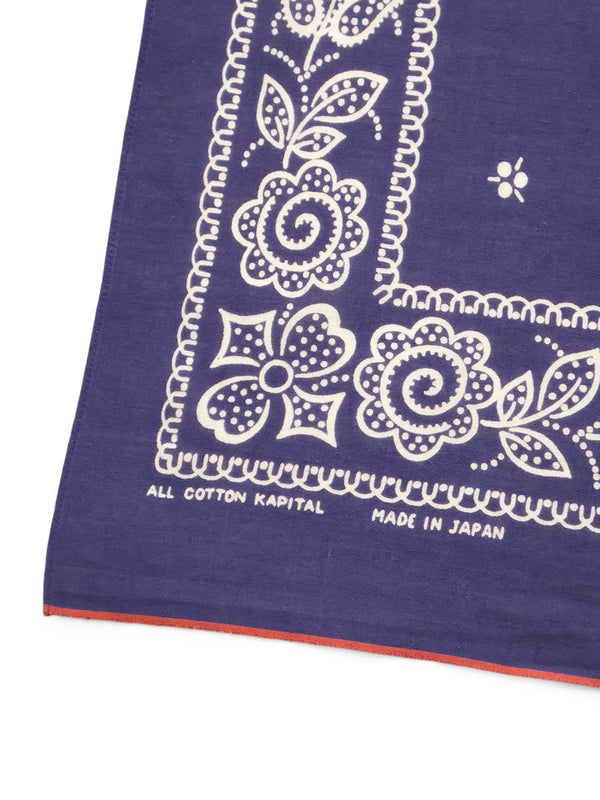 Kapital fastcolor Selvedge Bandana (Escargot Flower) 20x20