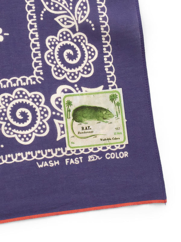 Kapital fastcolor Selvedge Bandana (Escargot Flower) 20x20
