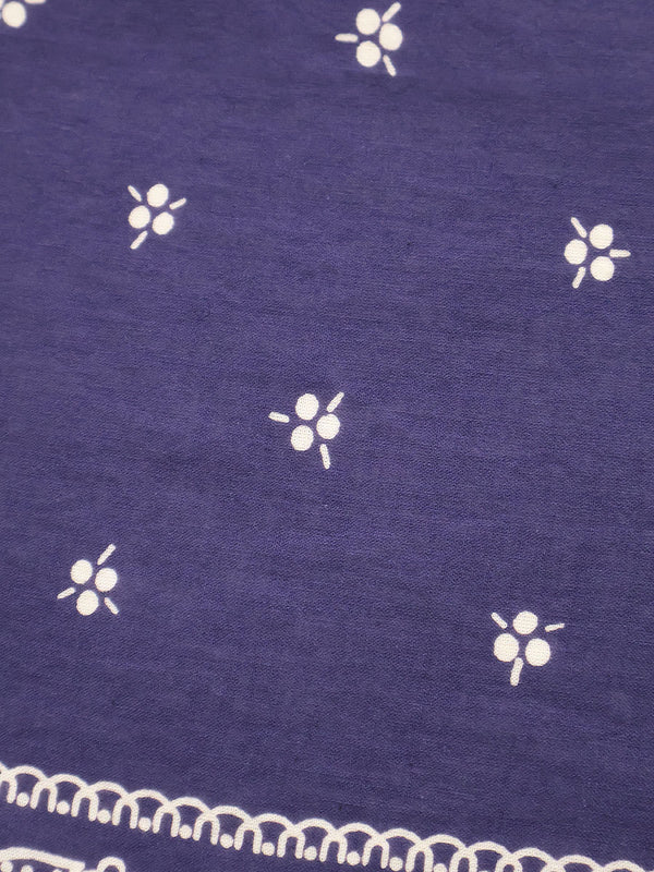 Kapital fastcolor Selvedge Bandana (Escargot Flower) 20x20